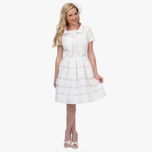 1950 Style Courtney Wedding Dress w/ Bolero Jacket
